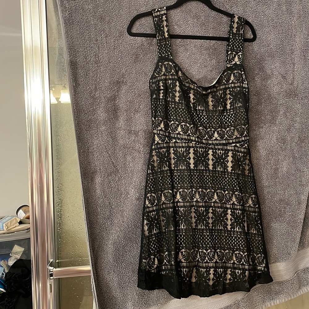 Black and nude lace dress